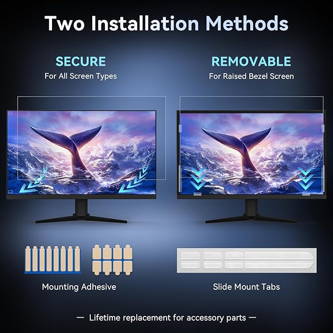 [2-Pack] 34 Inch Computer Privacy Screen Filter for 21:9 Widescreen Monitor, Removable Eye Protection Anti Glare Blue Light Filter Privacy Shield, Anti Spy Screen Protector Film 34 in