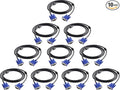 VGA to VGA Monitor Cable 15 Pin Male to Male Computer Cord Support 1080P Full HD for Laptop TV Projector - 6 Feet(10 Pack)
