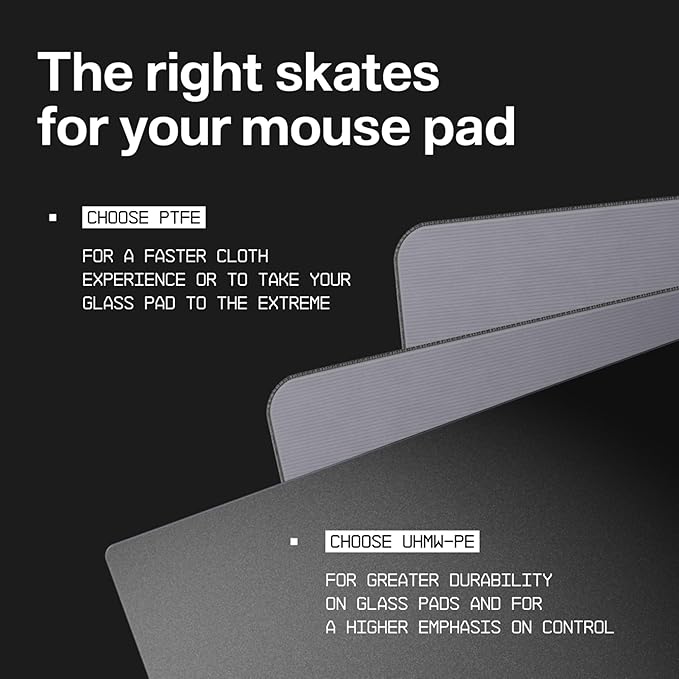 Wallhack PTFE Dot Mouse Skates | Premium Universal Skates for Gaming Mice | Ultra-Smooth Glide on Cloth & Glass Pads | Customize Speed & Control | Fast, Easy to Apply | Black 7mm x 7mm