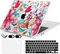Compatible with MacBook Air 13.6 inch Case, M4 A3240/M3 A3113/M2 A2681 (Released 2025 to 2022), Hard Shell, Keyboard Cover, Screen Protector, Webcam Cover & Type-C Adapter, Geometric Flowers