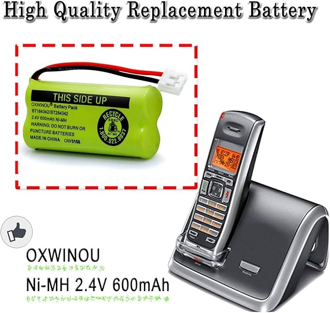 2.4v BT184342 BT284342 BT18433 BT28433 BT183348 BT283348 BT-1011 Replacement Battery Compatible with Phone CS6209 CS6219 CS6229 DS6151 89-1330-01-00 CPH-515D(3-Pack)