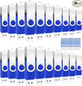 20PCS 4GB Bulk Flash Drives EASTBULL USB 2.0 Metal 4GB Flash Drive Bulk Thumb Drive Pack Swivel USB Drives Pack (Blue 20Pack)