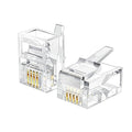 LanSenSu 25 Pack RJ11 Plug 6P4C Phone Modular Telephone Cord Connector Adapter Crimp