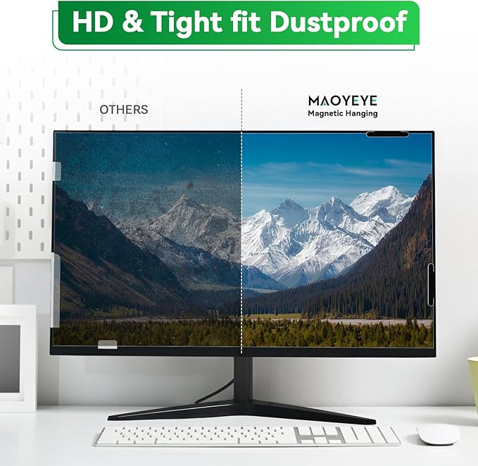 [2 Pack] Magnetic 27 Inch Computer Anti Blue Light Screen Protector for 16:9 Aspect Ratio Widescreen Monitor, Hanging Eye Protection Anti-Glare Light Screen Protector, Removable 27in Protective Film