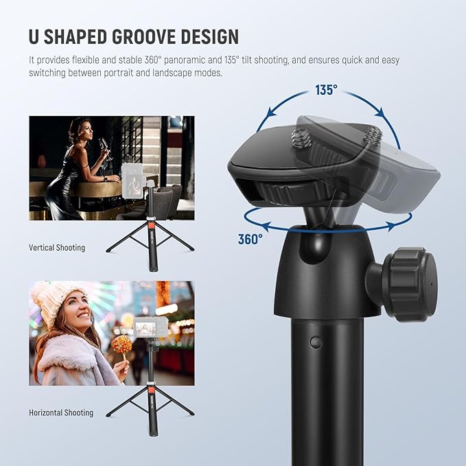 NEEWER Tripod for Cell Phone & Camera with Remote & Phone Holder Compatible with iPhone GoPro Canon Sony DSLR, 62.9" All Metal Portable Selfie Stick Travel Vlog Stand for Video Recording, TS05