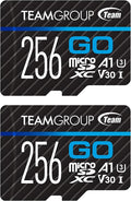 TEAMGROUP GO Card 256GB x 2 Pack Micro SDXC UHS-I U3 V30 4K for GoPro & Action Cameras High Speed Flash Memory Card with Adapter for Outdoor, Sports, 4K Shooting TGUSDX256GU364