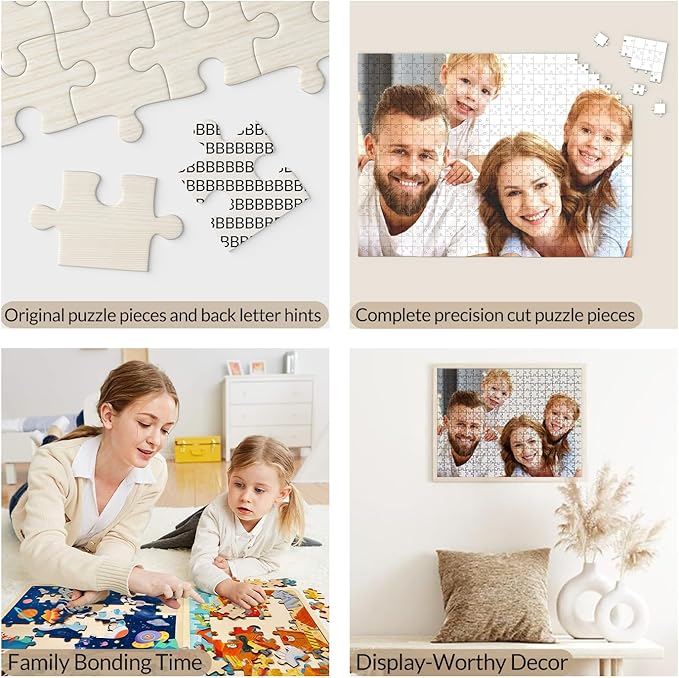 Custom Puzzles from Photos, 500 Pieces Personalized Photo Jigsaw Puzzle for Adults, Customized Unique Gift for Men Women Family Birthday Wedding