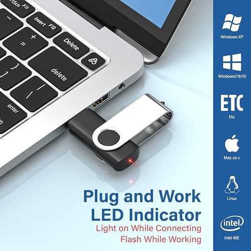 16GB Flash Drive 10 Pack, Wooolken USB 2.0 Thumb Drives Memory Stick