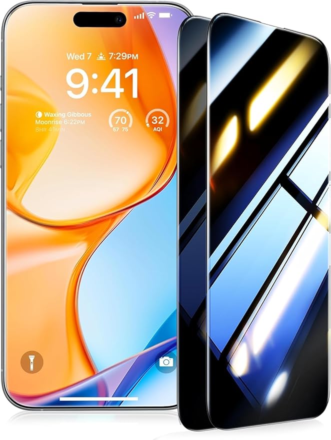 UltraGlass Ultra Top 9H+ Glass for iPhone 14 Privacy Screen Protector [Invisible Privacy Armor] Private Screen Protector 14 Tempered Glass [Full Coverage & Longest Durable] 2 Packs