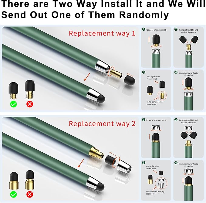 Stylus Pen for Touchscreen,5 PCS Stylus,2-in-1 Stylus Pen for iPad, High Sensitivity Precision Suitable for All Touch Screens of iPhone/ipad/Android Tablet(Black/White/Gray/Gold/Dark Green)