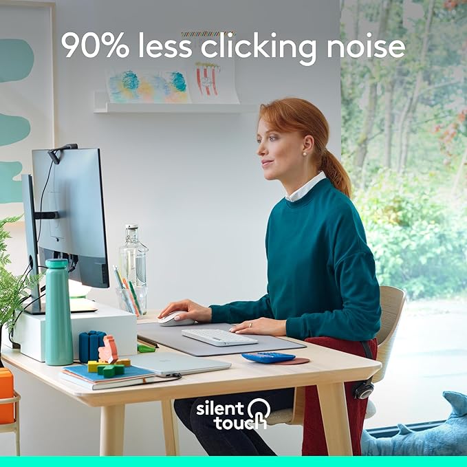 Logitech Wireless Mouse Signature M650 - Small to Medium Sized Hands, Right Handed, 2-Year Battery, Silent Clicks, Customizable Buttons, Bluetooth, PC/Mac?Chromebook - Off White