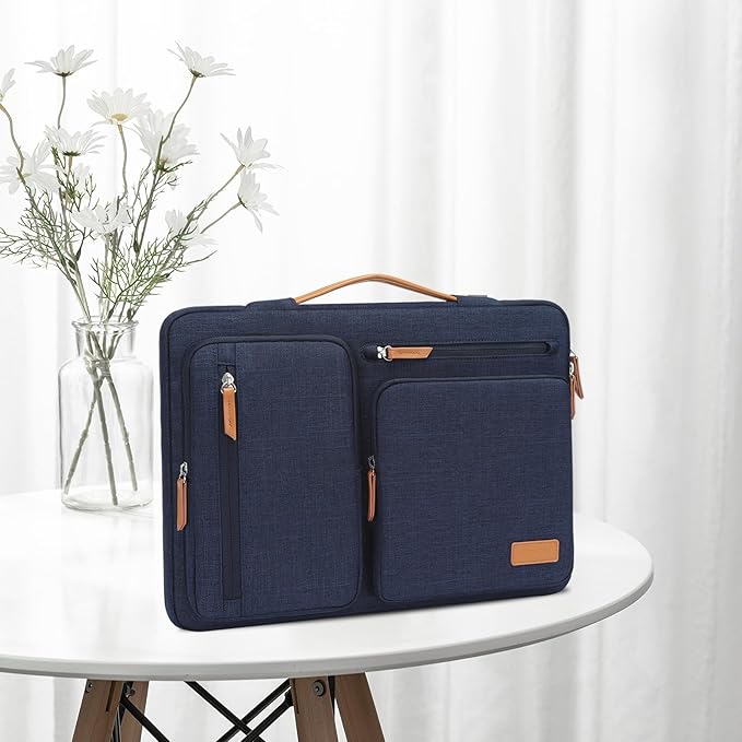 MOSISO 360 Protective Laptop Case 16 inch, 15-15.6 inch Laptop Sleeve Compatible with MacBook Pro 16, HP, Acer, Dell, Lenovo, ASUS, Side Open Carrying Case with 4 Zipper Pockets&Handle, Navy Blue