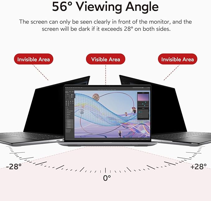 bersem 2 Pack 14 inch Laptop Privacy Screen for 16:9 Ratio Computer Monitor, Anti-Glare, Blue Light Filter, Removable, UV-Blocking