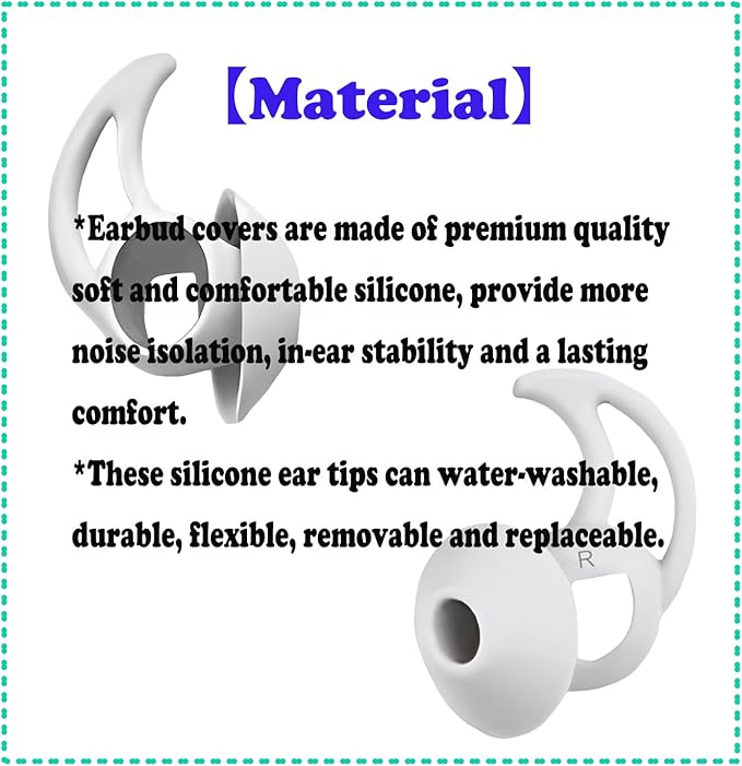 Silicone Earbud Tips Compatible with Bose QuietComfort Earbuds and Sport Earbuds,3 Pairs,Silver