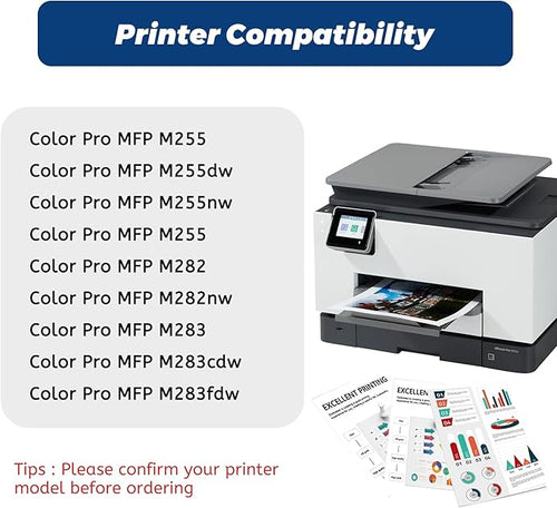 206A Toner Cartridge,Compatible for HP 206A W2110A for HP Color LaserJet pro MFP M283fdw M283cdw Pro M255dw M283 M255 Printer,Black Cyan Yellow Magenta 4 Pack
