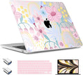 TWOLSKOO Compatible with M4 MacBook Air 13.6 inch Case 2025-2022 Release M4 A3240 M3 A3113 M2 A2681, Plastic Hard Shell & Keyboard Cover & Type C Adapter & Screen Protector, Floral Spring