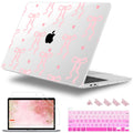 Lepeoac Case for MacBook Pro 13 inch Case M2 2022-2016 A2338 M1 A2251 A2289 A2159 A1989 A1708 A1706, Plastic Hard Shell + Keyboard Cover + Dust Plug, Bow