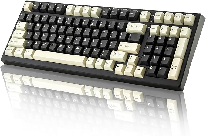 YUNZII YZ98 Gasket Mechanical Keyboard,99 Key Hot Swappable BT5.0/2.4G/USB-C Wireless NKRO 98% 1800 Layout with RGB LED Backlit for Linux/Win/Mac(Milk Switch, Black)