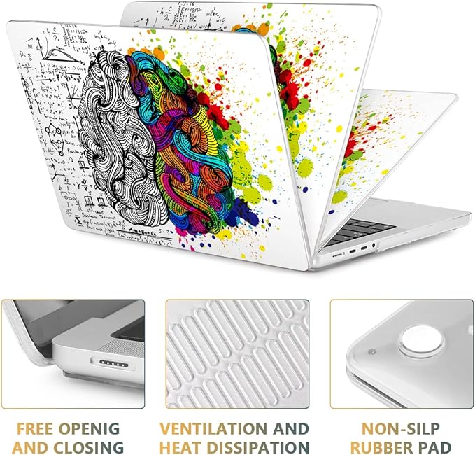 CISSOOK Creative Brain Hard Shell Case for MacBook Pro 14 inch Case 2024 2023 2022 2021 Release A3401 A3112 A3185 A2992 A2918 A2779 A2442, Brain Cover for MacBook Pro 14 M1 M2 M3 M4 Pro/Max Chip