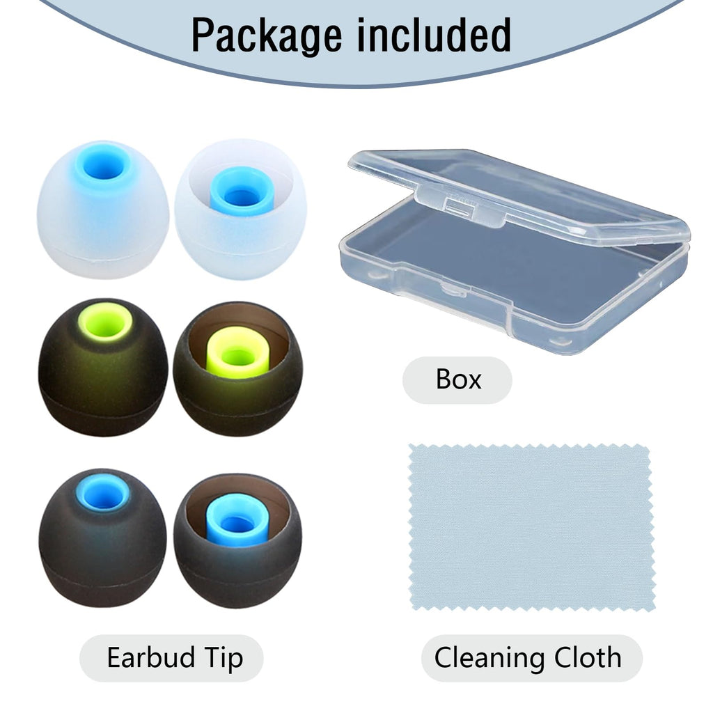 MMYQXI Earbud Replacement Tips Silicone Earbud Tips Earbud Covers Fit for in-Ear Headphones (Inner Hole 3.8mm -5.1mm) Ear Tips Earbud Rubber Tips 9 Pairs S/M/L