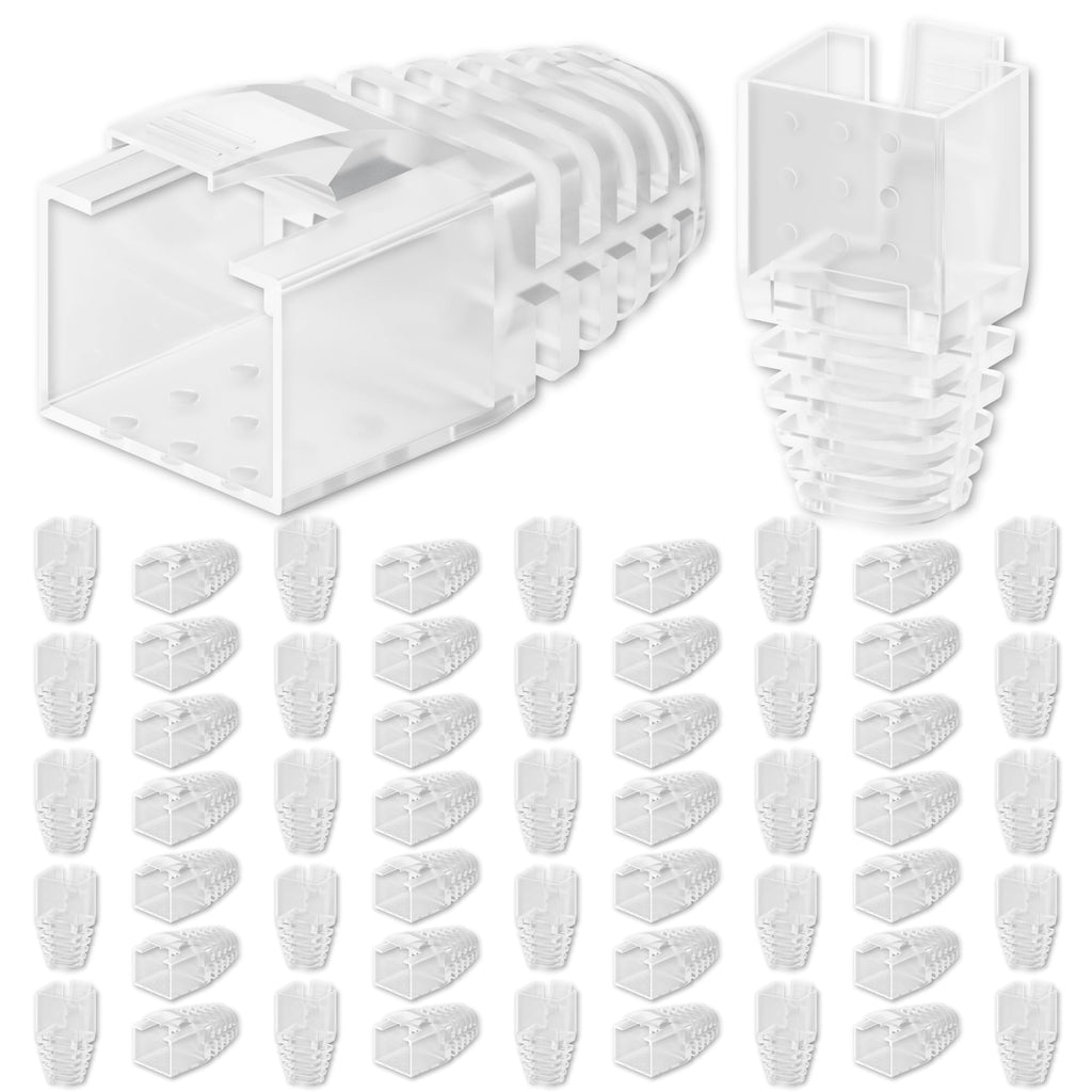 CableGeeker Cat6 RJ45 Strain Relief Boots, 100-Pack, 6.5mm, Blue