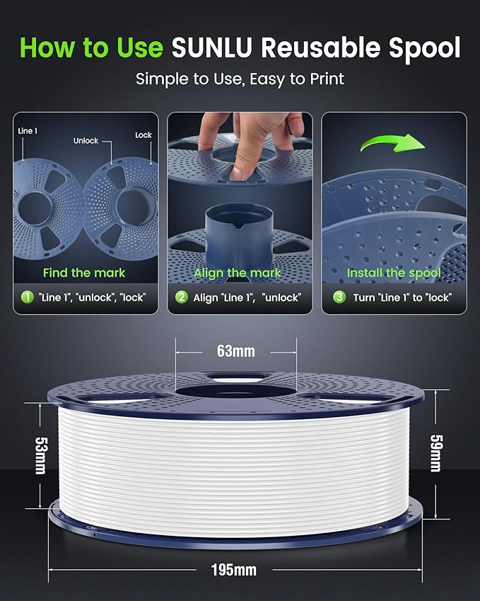 SUNLU 3D Printer Filament PETG Filament 1.75mm, Less Stringing Good Layer Adhesion High Toughness, PETG Filament 1.75 ±0.02mm, 1kg Spool(2.2lbs), Silver