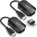 2025 Upgraded Wireless HDMI Transmitter and Receiver 4K Ultra HD Decoding & 1080P Output, Long Range Wireless HDMI Extender Transmission, Plug and Play, 1 RX to 8 TX, Stable & Low Latency