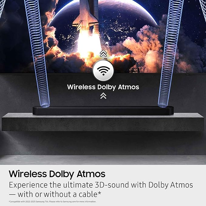 Samsung Q990F 11.1.4ch Q Series Subwoofer + Rear Speaker, Wireless Dolby Atmos, Q-Symphony, Game Mode Pro, Adaptive Sound (HW-Q990F, 2025)