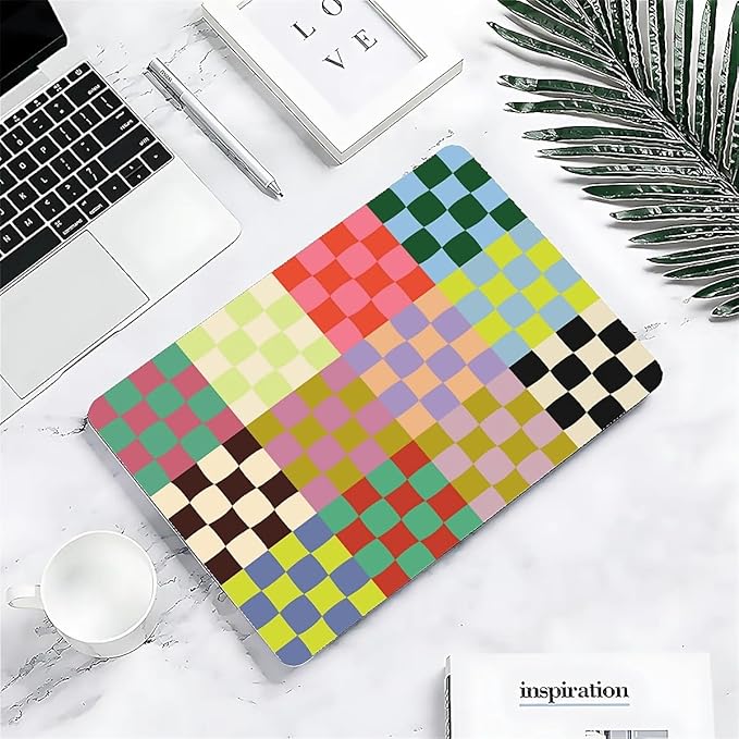Compatible with MacBook Air 13.3 13.6 Inch Case 2022 2021 2020 2019 Plastic Hard Shell Case Cover,13.6 Air (A2681) M2 2022, Colorful Checker