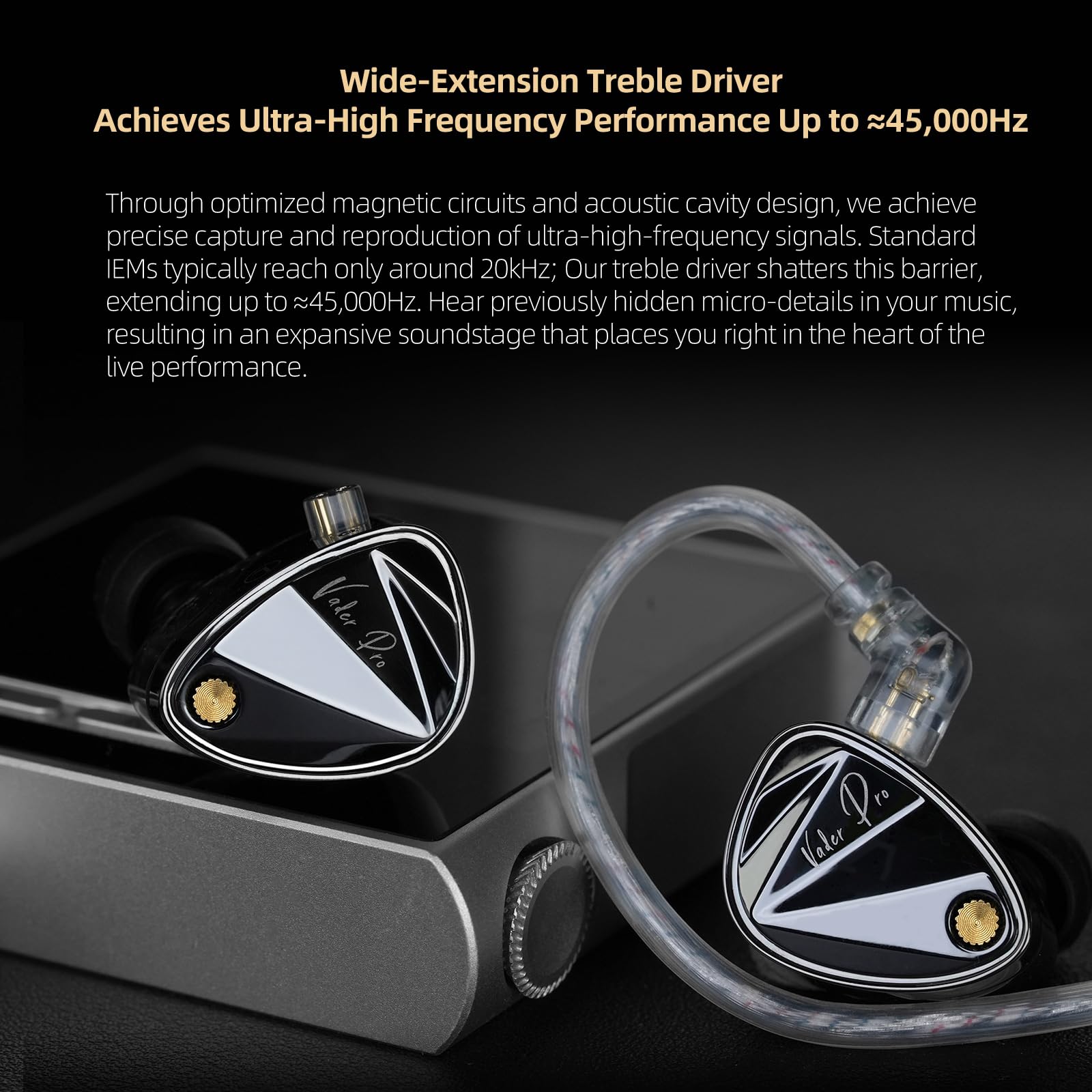 KZ Vader Pro in-Ear Monitors Gaming Earbuds, Triple Dynamic Driver IEM with 4 Tuning Switches, Clarity in All Frequency Stereo Sound Comfortable Noise Isolating Earphones for Stage and Studio (NNMIC)