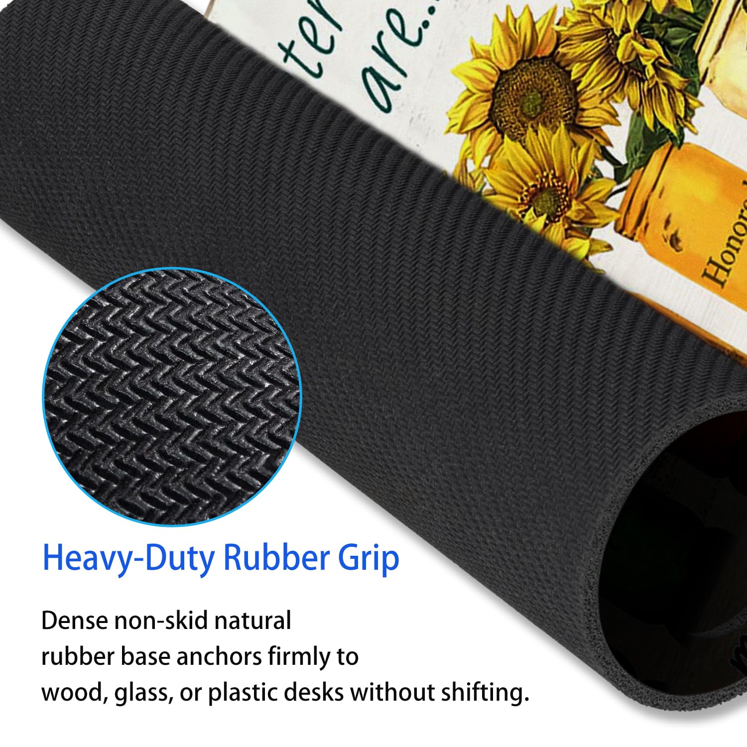 SHALYSONG Sunflower Office Quotes Mouse Pad, 9.5"x7.9" Non-Slip Mousepad