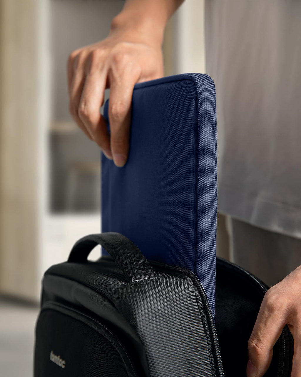 tomtoc Slim Laptop Sleeve for 15-inch 2026 New MacBook Air M5/A3448, M4/A3241, M3/M2, 15 Inch Microsoft Surface Laptop AI PC/7/6, Dell XPS 15 Plus, Recycled Water-Resistant Protective Case Bag