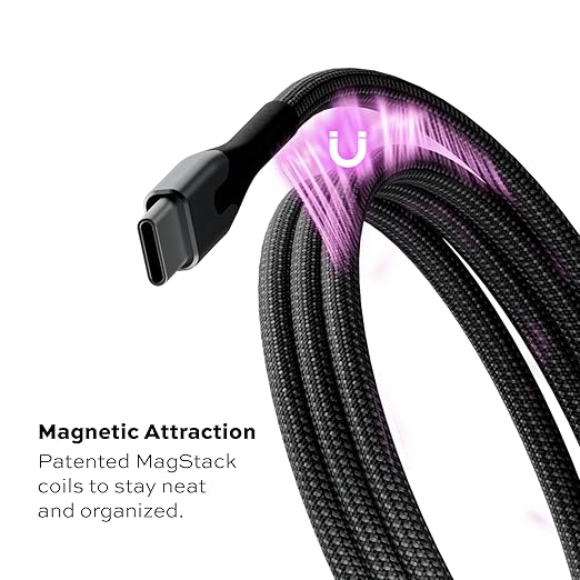 Statik MagStack Pro USB C to USB C Cable, Magnetic Type C Charger Fast Charging Cord, On The Go Magnetic Charging Cable for Car, Compatible w/iPhone 16 Pro Max, 15, Galaxy S21, 100W 3FT/1M, 3-Pack