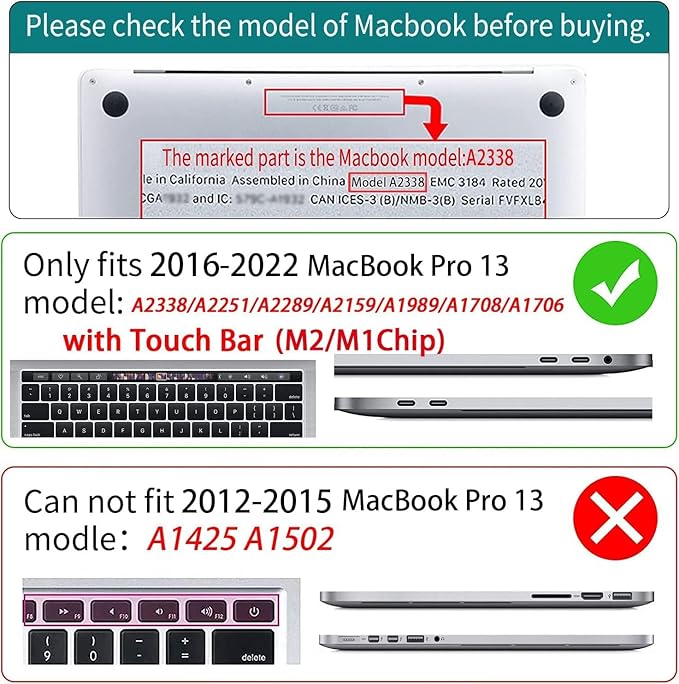 Teryeefi for MacBook Pro 13 inch Case M2 M1 2025 2022 2021-2016 Release fits Model A2338 /A2289/A2251/A2159/A1989/A1706 with Touch Bar, PC Hard Shell with Keyboard Cover, Pretty Colorful Flowers A004