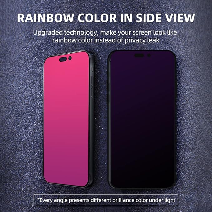 EGKimBa for iPhone 16 Pro Privacy Screen Protector, Gradient Color, Bubble Free, Easy Installation, Auto Dust-Elimination, Anti Blue Light