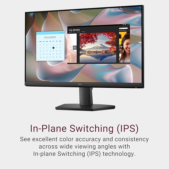 Dell 24 Monitor - SE2425HM - 23.8-inch Full HD (1920x1080) 16:9 100Hz Display, IPS Panel, 16.70 Million Colors, Anti-Glare, 1 HDMI / 1 VGA Port, TÜV Rheinland 3-Star*, Comfortview Plus - Black