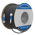 500M/1640FT LC to LC Armored Outdoor Fiber Optic Cable, Single Mode Duplex 9/125μm SMF Fiber Patch Cord, OS1/OS2 Compatible, Black LSZH Jacket, Uniboot Jumper for FTTH, Data Center, Long-Distance Use