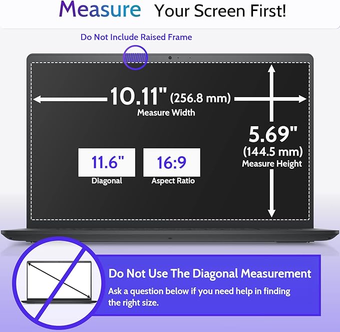3 Pcs 11.6 Inch Anti Blue Light Screen Protector Compatible With Lenovo Hp Dell Acer Asus Samsung Chromebook etc Laptop-16:9 Aspect, 11" Computer Monitor Glare Filter Uv Blocker Shield Cover Eye Protection Film