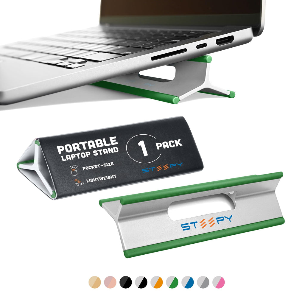 Steepy Portable Laptop Stand for Desk Adjustable Height, 13-17 Inch Devices