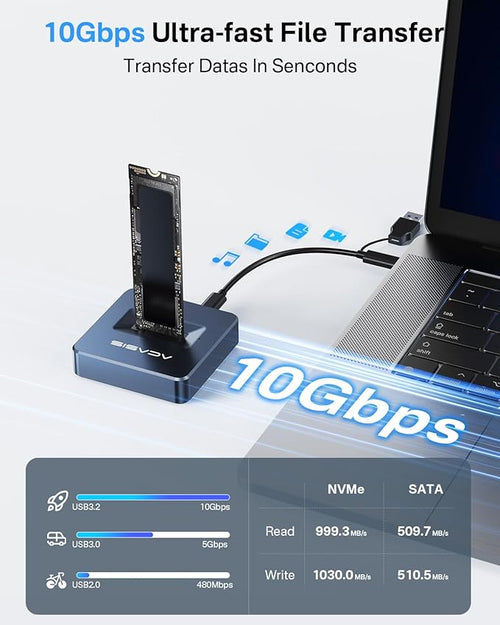 ACASIS 10Gbps M.2 NVMe & SATA SSD to USB Docking Station, NVMe SSD Reader