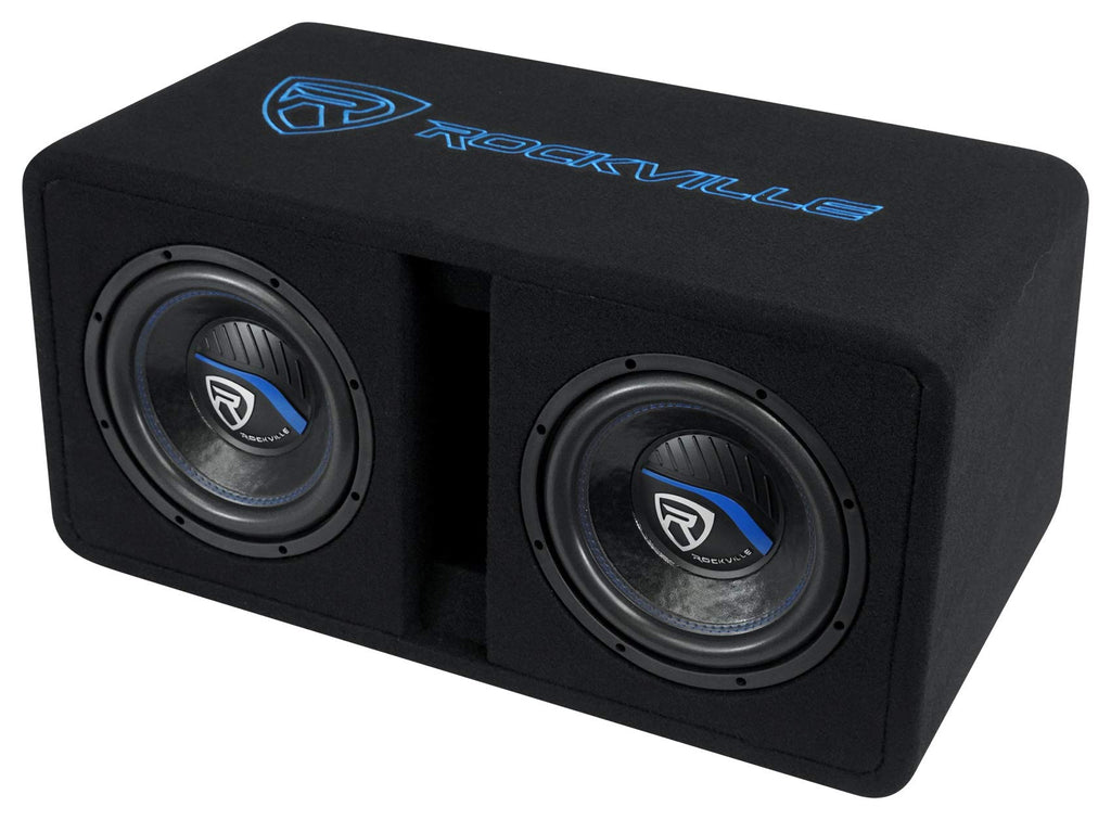 Rockville DV10K52 Dual 10" K5 Car Subwoofers Vented Enclosure Box 2 Ohm