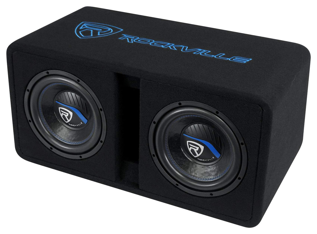 Rockville DV10K52 Dual 10" K5 Car Subwoofers Vented Enclosure Box 2 Ohm