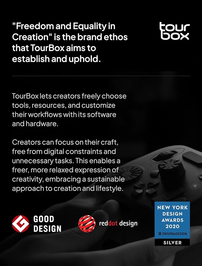 TourBox NEO - Custom Controller for Photo Video Editing, Color Grading, Illustration, MacOS/Windows, Photoshop Lightroom Davinci Resolve After Effects Premiere Final Cut Pro Programmable Keyboard