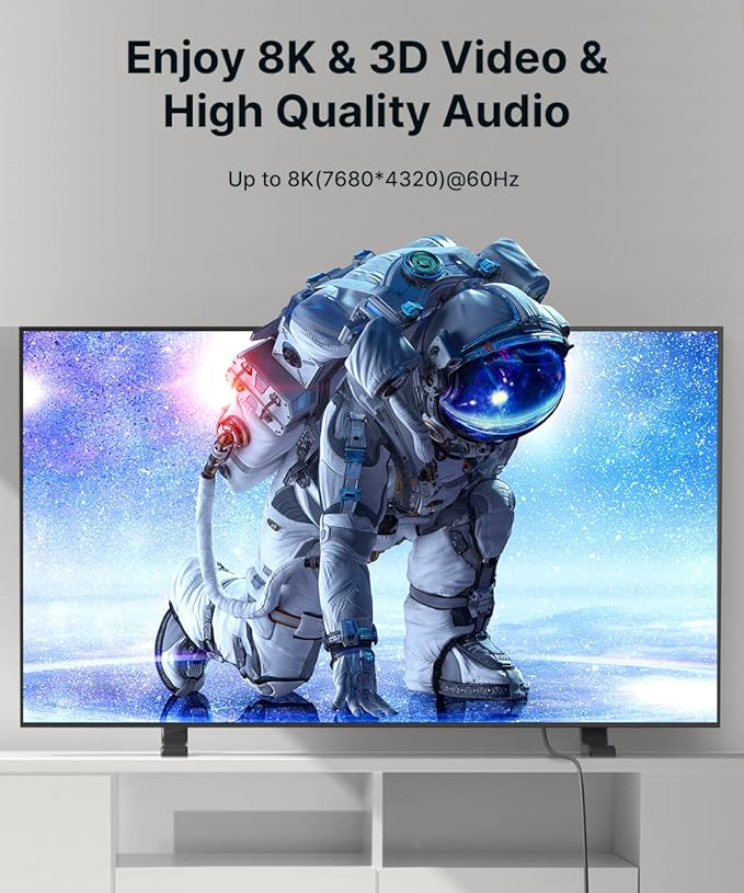 JSAUX Fiber Optic 8K HDMI Long Cable 50 ft 2.1 48Gbps Ultra High Speed HDMI Braided Cord, 4K@120Hz 144Hz, 8K@60Hz, HDCP 2.2 & 2.3, HDR 10, eARC Compatible with Laptop Monitor UHD TV PS5 PS4-Red