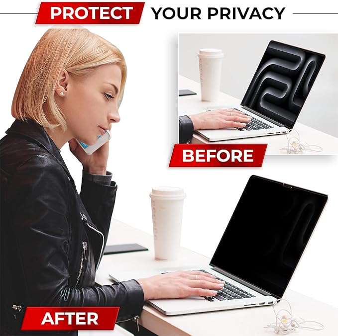 Magnetic Privacy Screen for MacBook Pro 16 Inch (2021-2024, M1, M2, M3, M4, Pro, Max) Removable Laptop Privacy Filter Shield and Protector