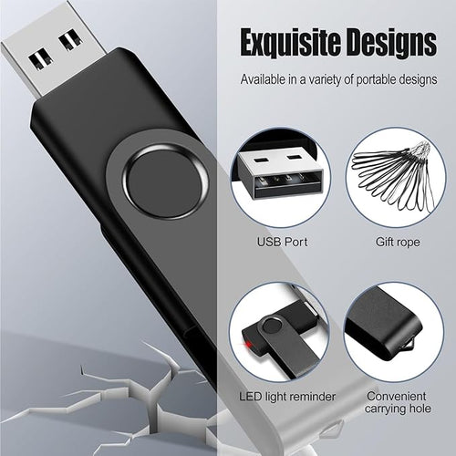 8GB 200-Pack USB Flash Drives Bulk EASTBULL USB 2.0 Thumb Drive,Black