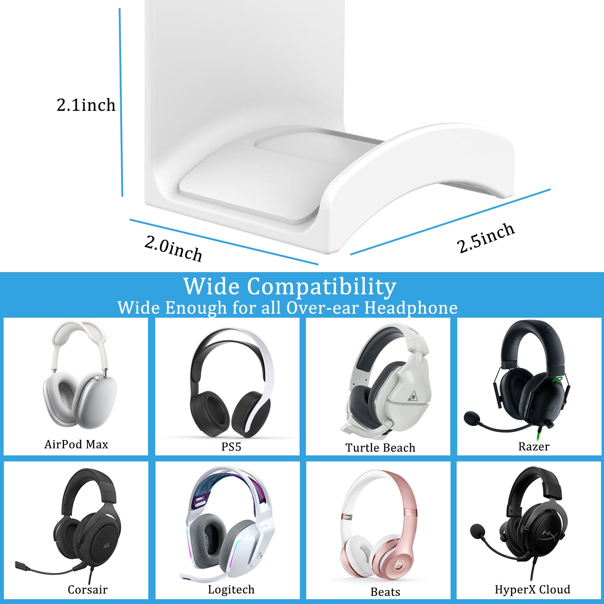 SOKUSIN Headphone Stand Headset Holder, White