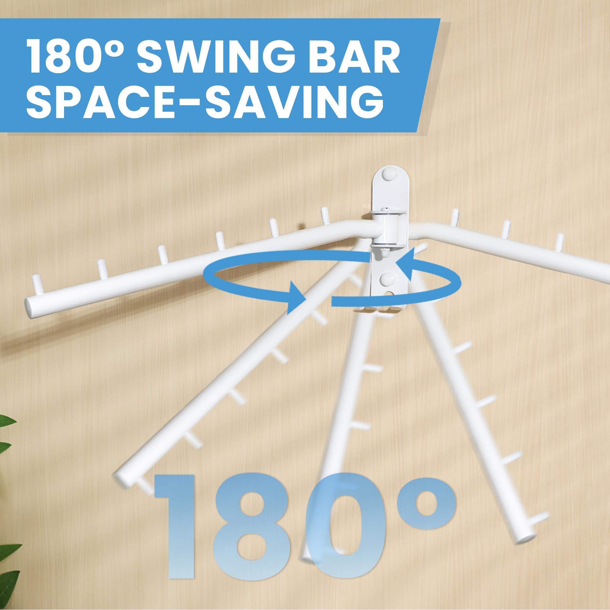 Mooche Swing Clothes Hanger Rack, Garment Racks 11.93" Long, White