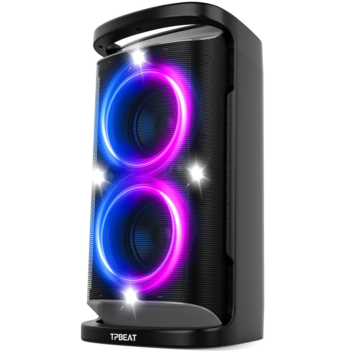 QxbJoy Portable Bluetooth Speaker: 160W Peak Powerful Loud Sound Deep Bass Wireless Boombox Large Subwoofer 15 Hours Battery Life Fast Charging with Led Light Show for Party Outdoor Camping Backyard