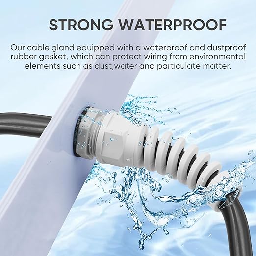Strain Relief Cord Connector,LISTENJIALE 2Pcs NPT 1/4" Waterproof Cable Gland Flex Spiral Strain Relief Adjustable 4-8mm Cable Connector Nylon Joint with Gaskets(Grey)